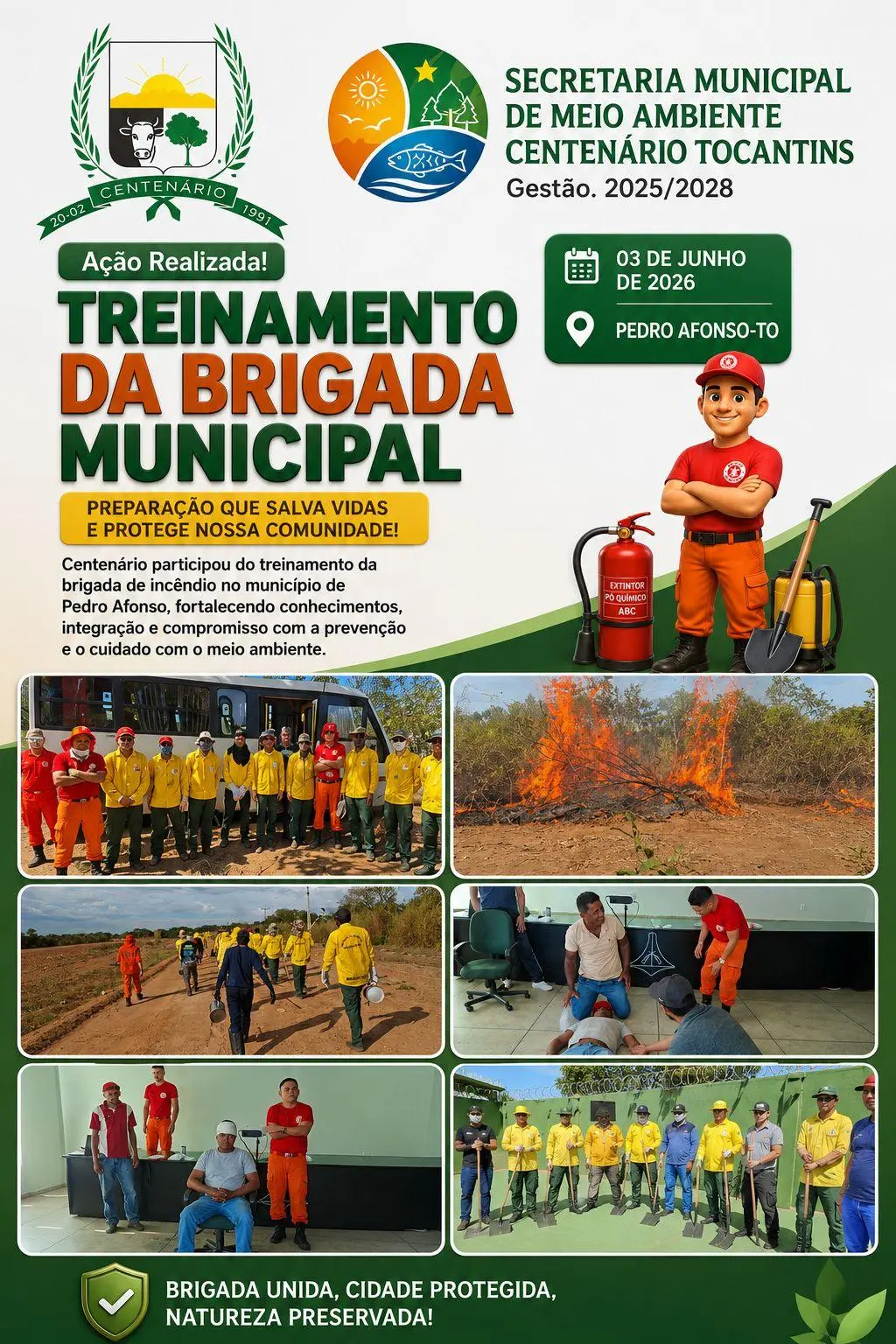 TREINAMENTO DA BRIGADA MUNICIPAL DE INCÊNDIO | CENTENÁRIO-TO